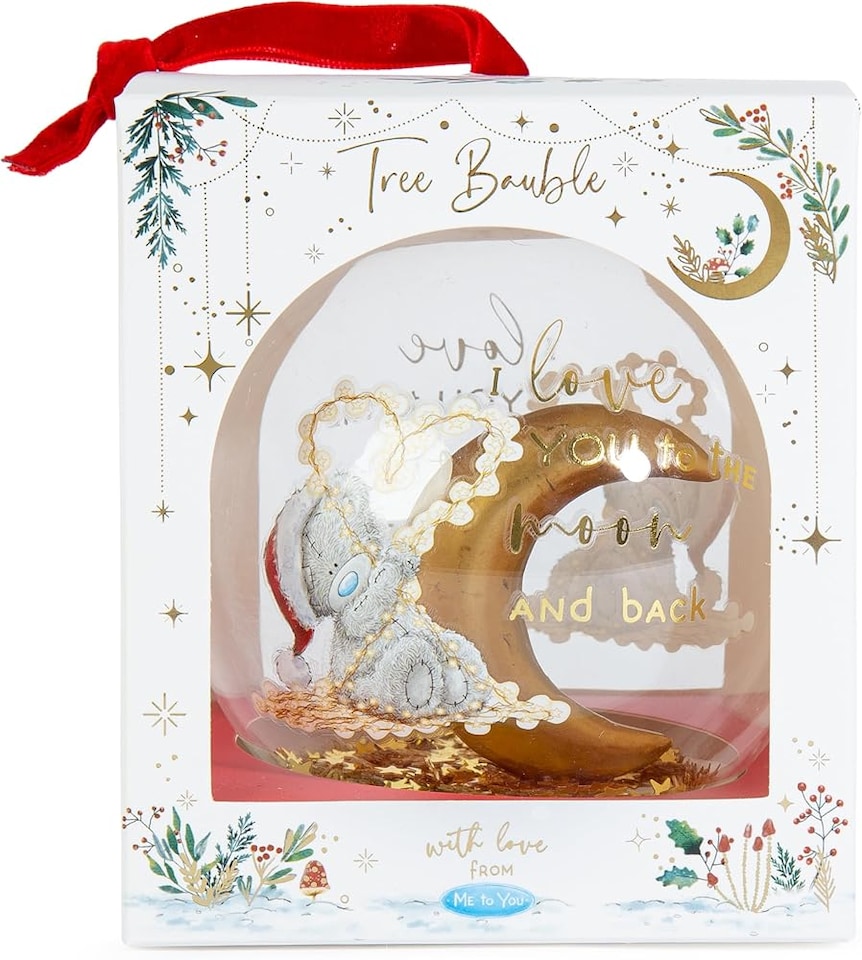 image 1 of Me to You Tatty Teddy Moon And Back Christmas Tree Bauble Decoration Signature Collection
