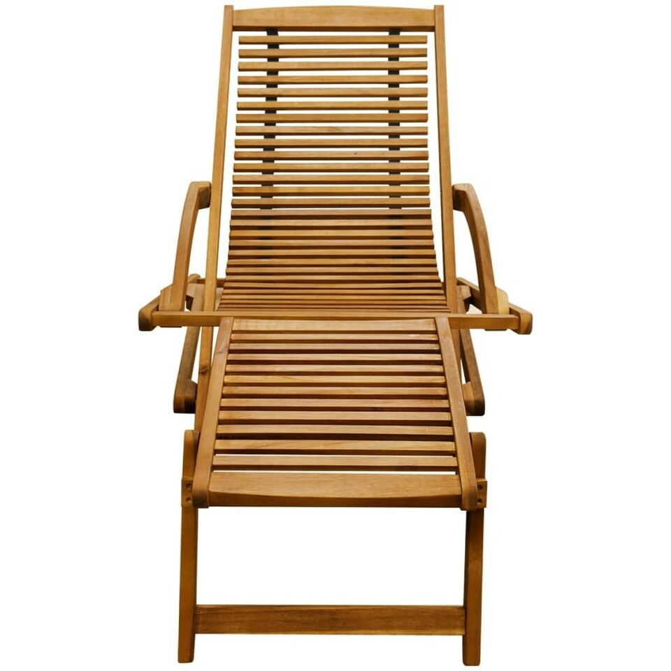Deck Chair with Footrest Solid Acacia Wood Tesco Groceries