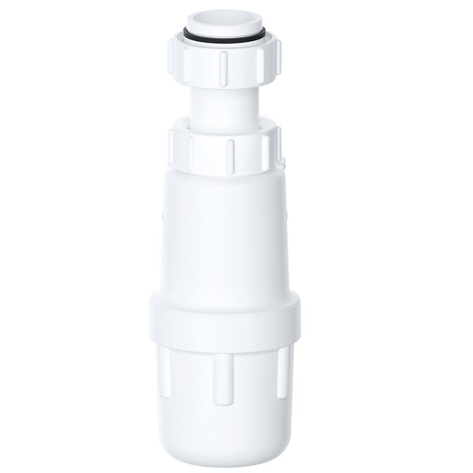 image 1 of SPARES2GO Telescopic Waste Bottle Trap 32mm 1.25" Basin Bidet Urinal Bathroom Kitchen Sink 75mm Seal
