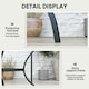 image 5 of Outsunny Garden Table with Parasol Hole for Four, Slatted Metal Plate Top Black