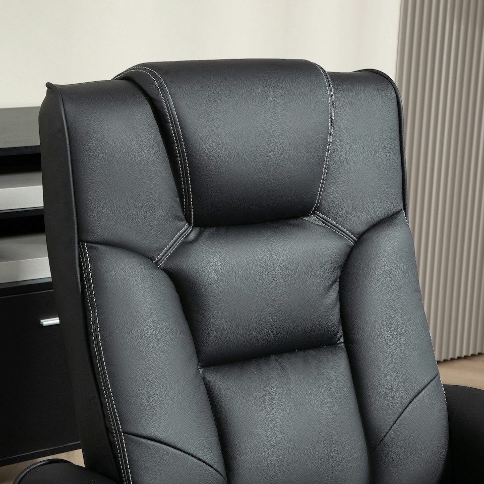 image 1 of HOMCOM Reclining Armchair with Footstool and Adjustable Backrest, Black