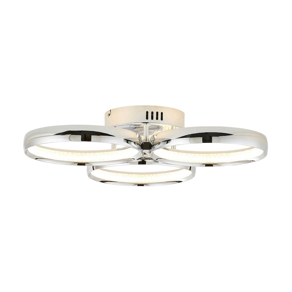 image 1 of BHS Lena Flush Ceiling Light, Chrome