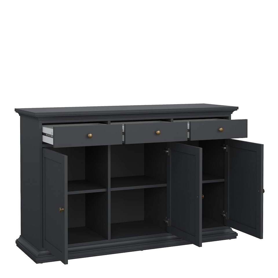 image 1 of Paris Sideboard with 3 doors and 3 drawers in Matt Grey Grey