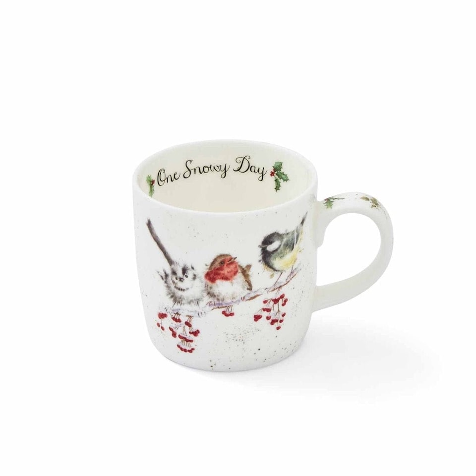 Royal Worcester Wrendale One Snowy Day Bone China Christmas Mug