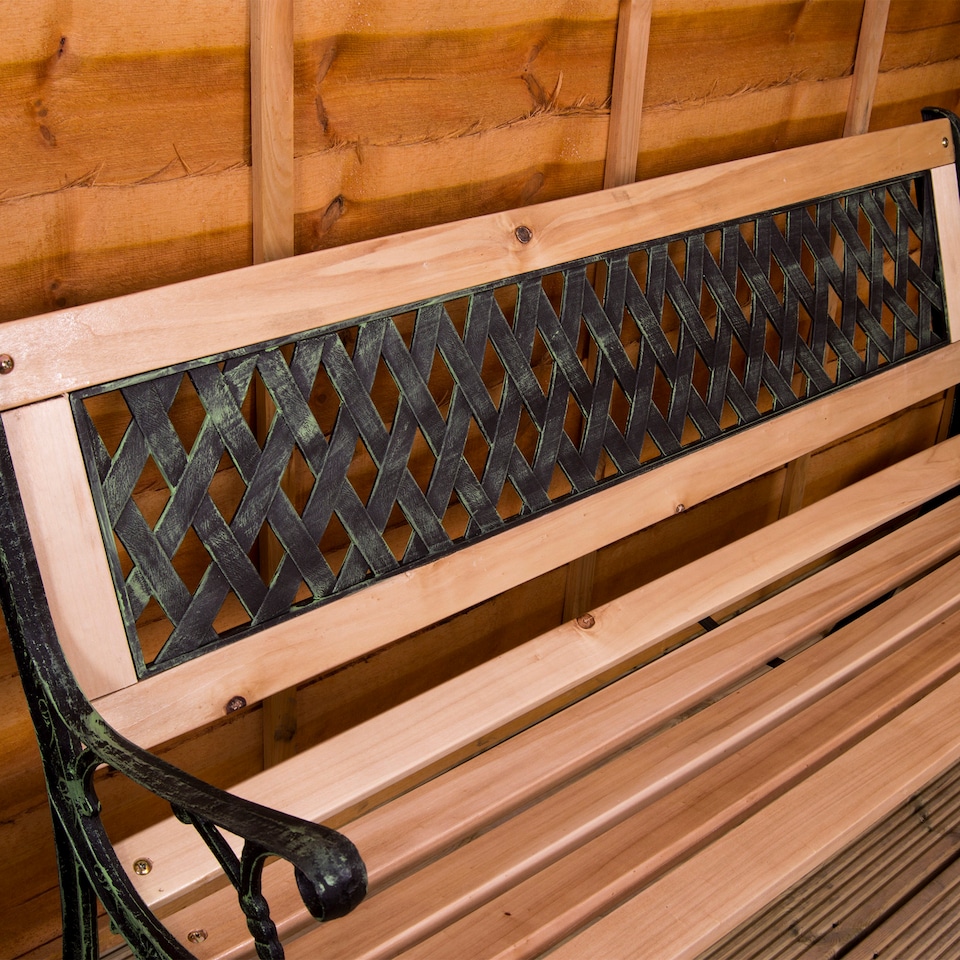 image 1 of Garden Vida 3 Seater Garden Bench Outdoor Patio Seating, Cross Style