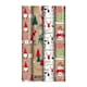 image 1 of Pack of 4 4m Sim Kraft Christmas Design Gift Wrap Rolls