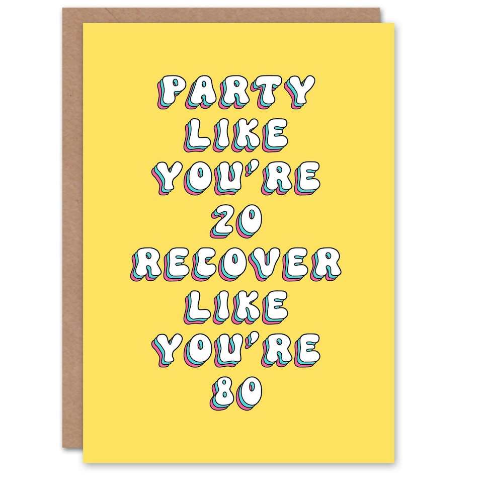 image 1 of Party Like 20 Recover 80 Fun Joke Funny Birthday Card