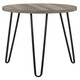 image 1 of Owen Retro Round End Table in Distressed Grey Oak Grey | Grey Oak