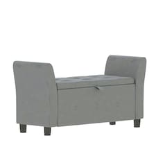 Vida Designs Seville Storage Ottoman Bedroom Hallway Chest Bench, Light Grey Velvet Grey | Light Grey Velvet