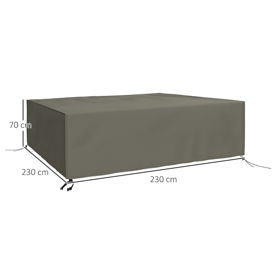 image 1 of Outsunny Large Patio Garden Furniture Set Cover, 600D Oxford, 230 x 230 x 70 cm Grey