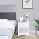 image 2 of HOMCOM Modern Bedside Table, Nightstand with Drawer Shelf, End Table for Living room, Bedroom White