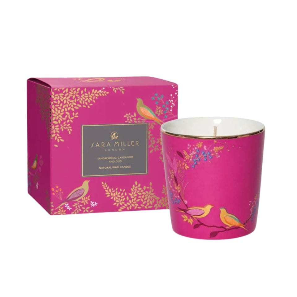 image 1 of Sara Miller Pink Sandalwood, Cardamom & Oud Ceramic Candle