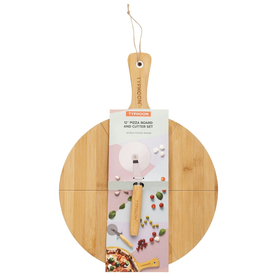 image 1 of Typhoon World Foods Pizza Board & Cutter Set