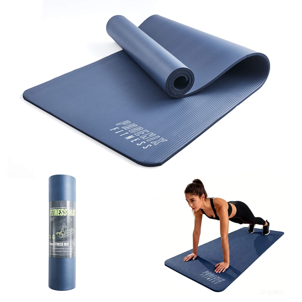image 1 of Phoenix Fitness NBR Exercise Mat Navy Peony