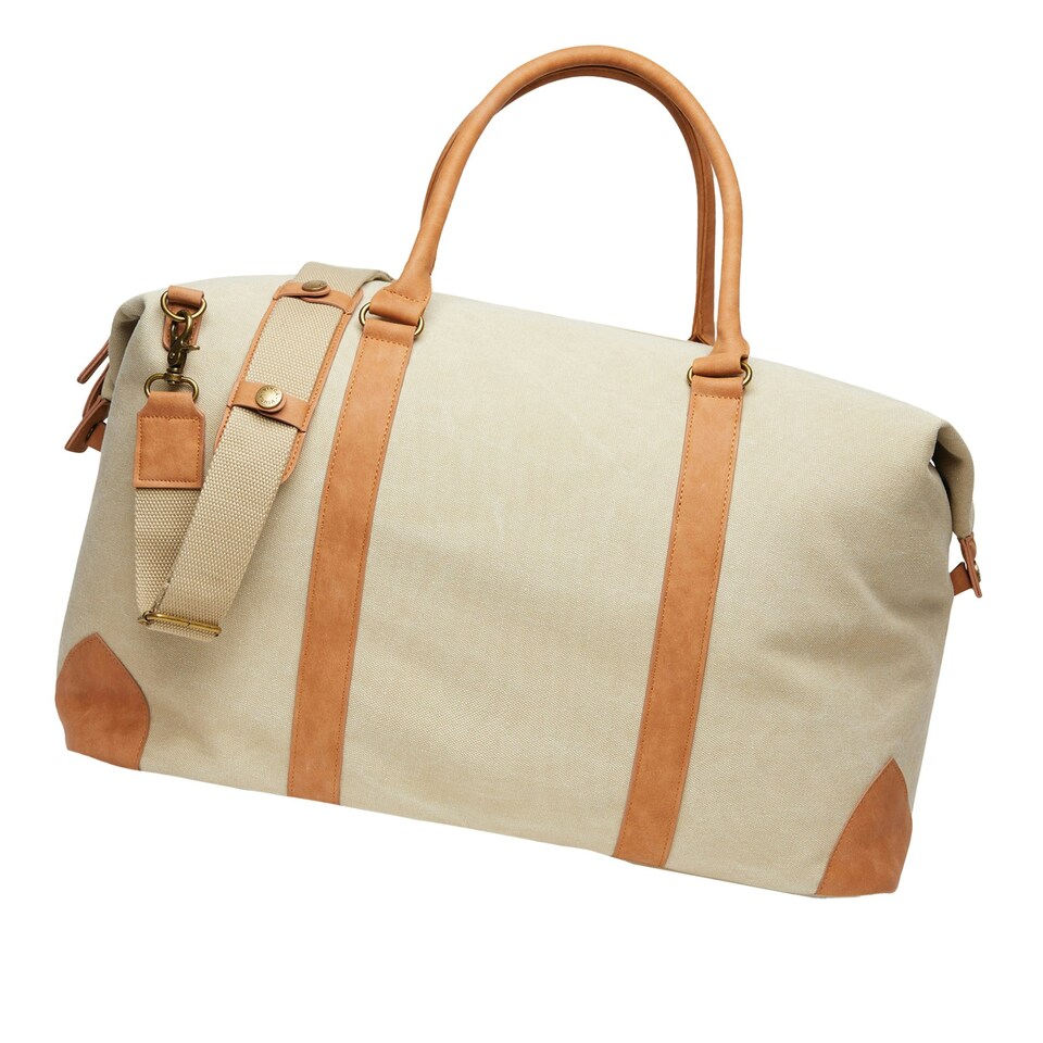 image 1 of Vinga Bosler Recycled Canvas Duffle Bag - Beige - One Size | Brown | One Size