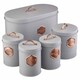 image 1 of Cooks Professional 5 Piece Kitchen Storage Set - Tea, Coffee, Sugar, Bread & Biscuit Tins | Grey | Grey & Copper | 5