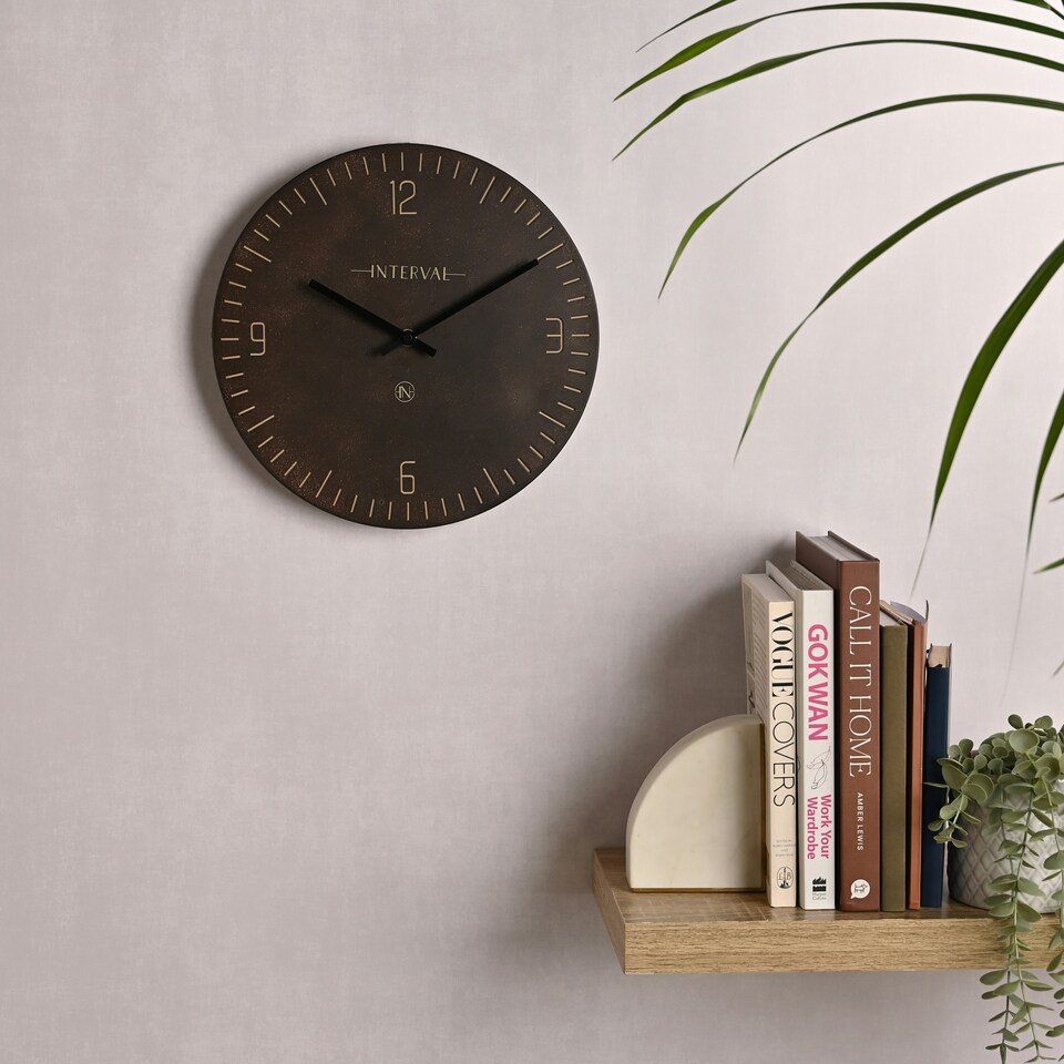 image 1 of Interval Resin Wall Clock 30cm - Umber Brown | Umber