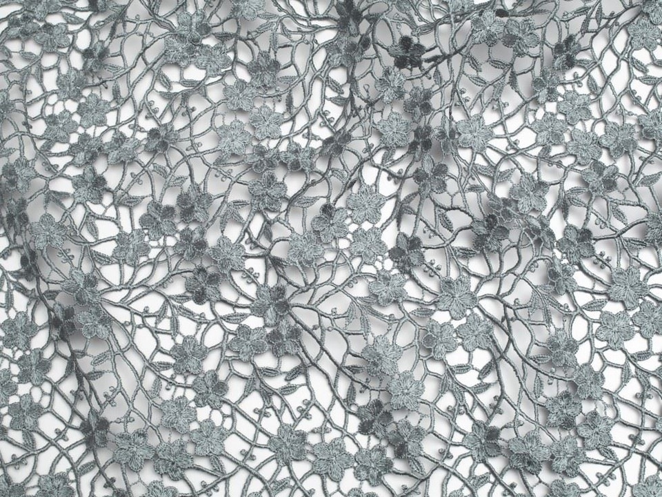 Minerva Core Range Grey Heavy Guipure Lace Fabric for Bridal, Dressmaking, 137cm / 53" Wide - per metre