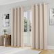 image 1 of Enhanced Living Nightfall Plain Supersoft Natural Thermal Blockout Eyelet Curtains (PAIR) - 66 x 72 inch (168 x 183cm) | Brown | Beige | 2