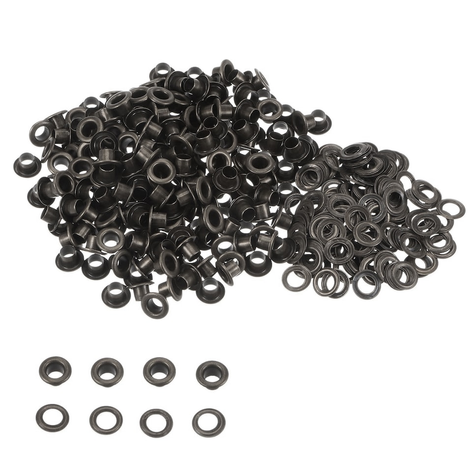 image 1 of 4mm Eyelets with Washers Durable Iron Grommets for DIY Project-100pcs