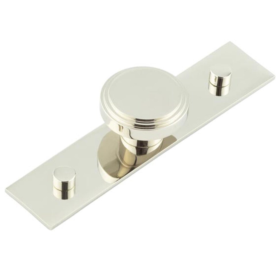 image 1 of Stylish 40mm Polished Nickel Cupboard Knob with Backplate Kitchen Cabinet Knob
