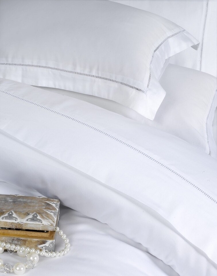 image 1 of Dorchester 1000TC Hotel Quality Deep Fitted Sheets 100% Cotton - White - Super King