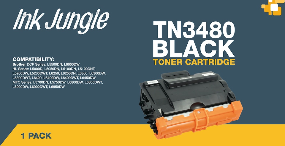 image 1 of Compatible Brother TN3480 Black Toner Cartridge | Black | 1