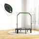 image 7 of HOMCOM 40" Foldable Mini Fitness Trampoline w/ Foam Handle, Green