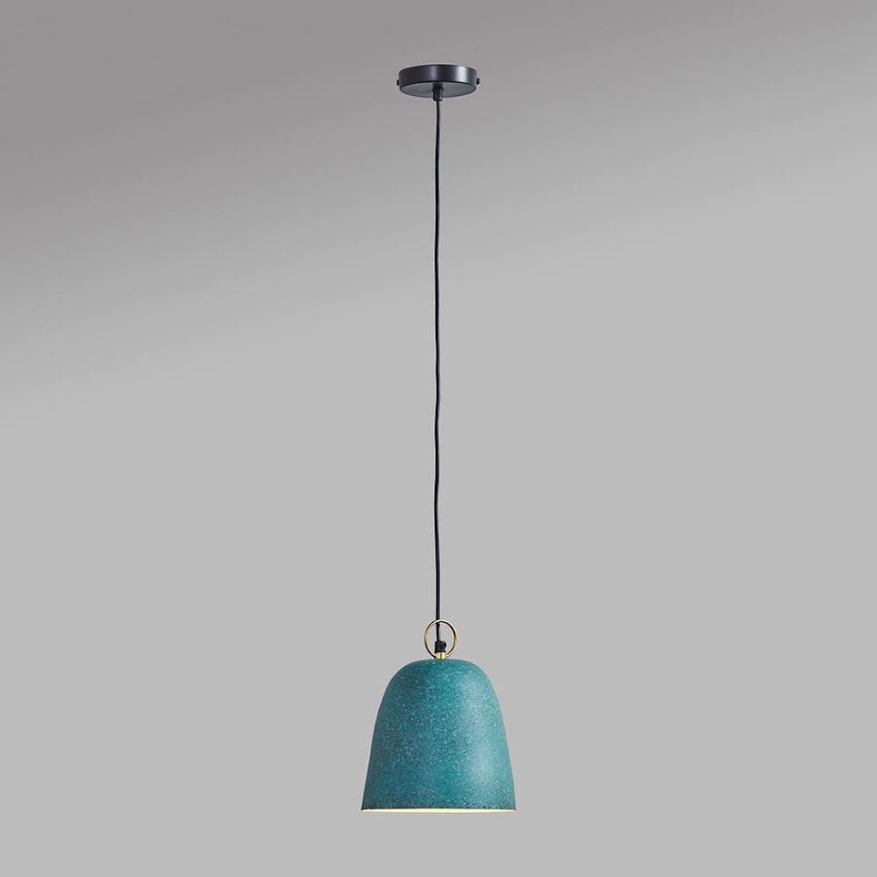 image 1 of ValueLights Contemporary Speckled Green Dome Ceiling Pendant Light Fitting | Green