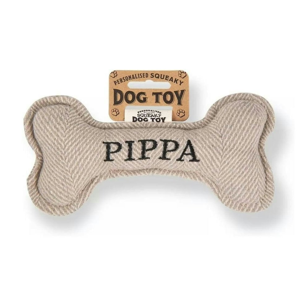 image 1 of History & Heraldry Pre-Personalised Squeaky Bone Dog Toy - Pippa