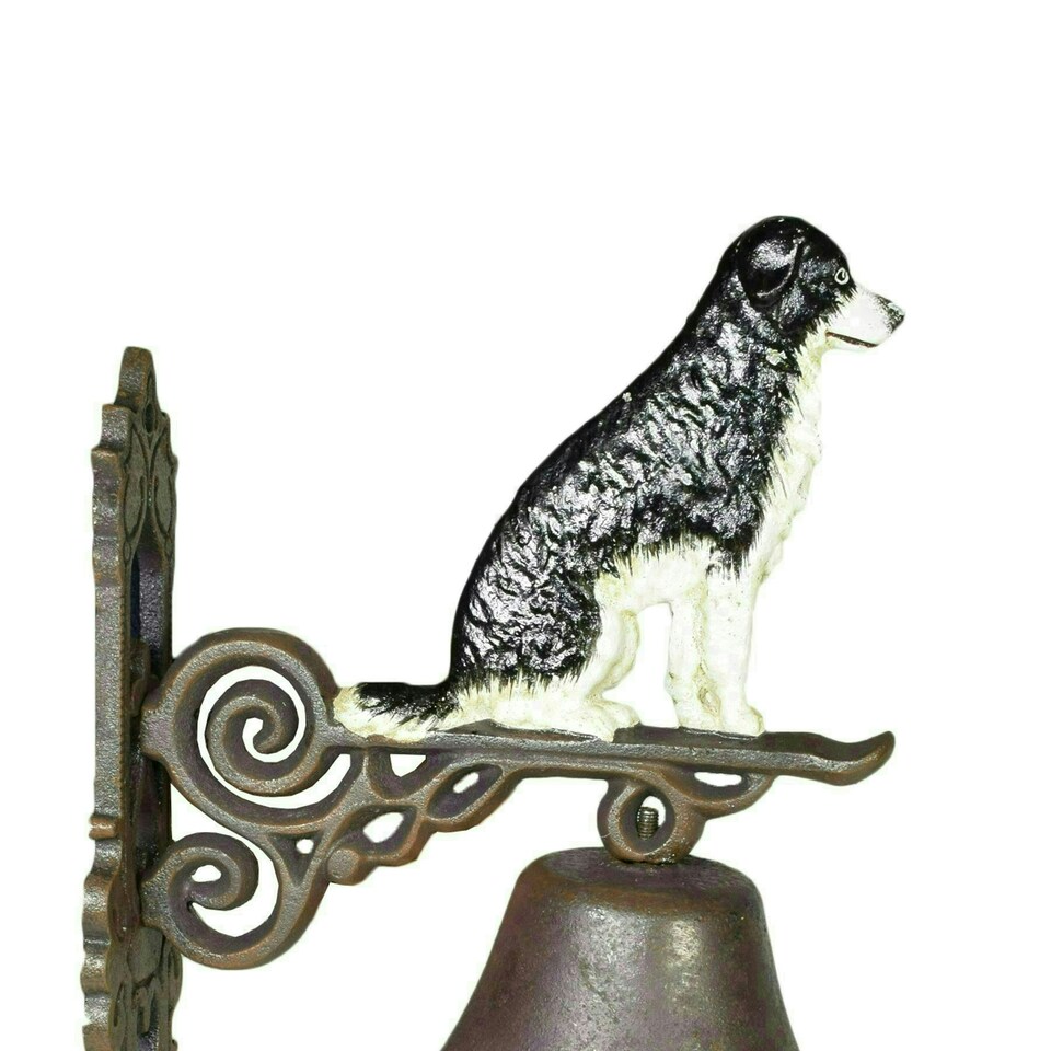 image 1 of Border Collie Sheepdog Bell Dog Gate Farm Cast Iron Sign Plaque Door Wall House