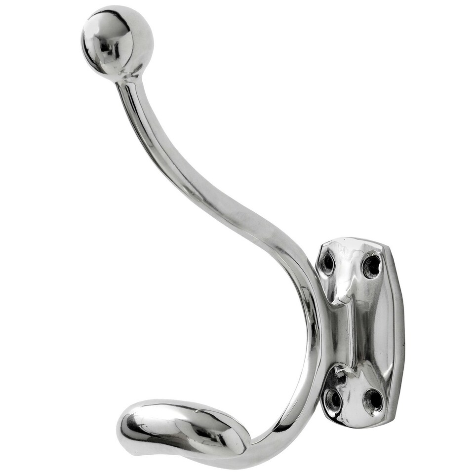 Hill Interiors Single Chrome Coat Hanger Hook - Silver - One Size