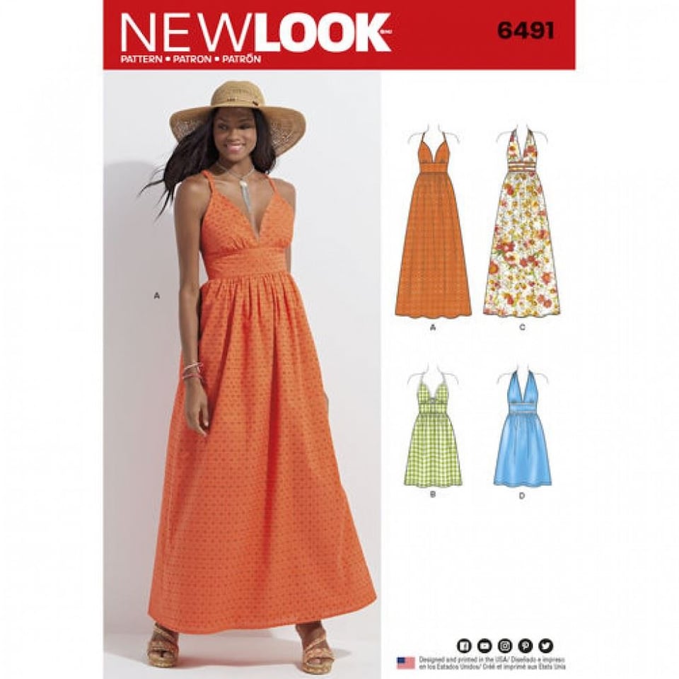 image 1 of New Look 6491 Paper Sewing Pattern – Women’s Dress, Size A (10–12–14–16–18–20–22), Intermediate