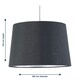 image 6 of First Choice Lighting Zoey Grey with Silver Inner 28cm Easy Fit Pendant or Lamp Shade Grey | Chrome
