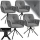 image 1 of Swivel Chair Lenia - upholstered, padded, 56.5 x 54 x 86 cm - Set of 4 Grey | Velvet Look Anthracite/Black