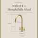 image 5 of Balterley Lacerta Minimalist Kitchen Mono Mixer Tap with Dual Lever Handles, High Curved Spout | Copper | Brushed Brass | 1