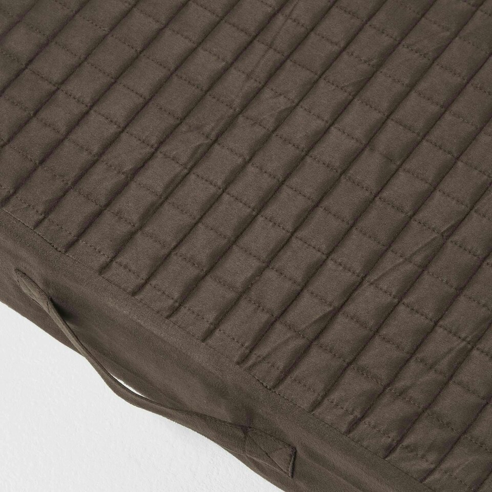 image 1 of Homescapes Brown Suede Orthopaedic Foam 2 Seater Booster Cushion | Brown | Chocolate | 100 x 50 x 10 cm