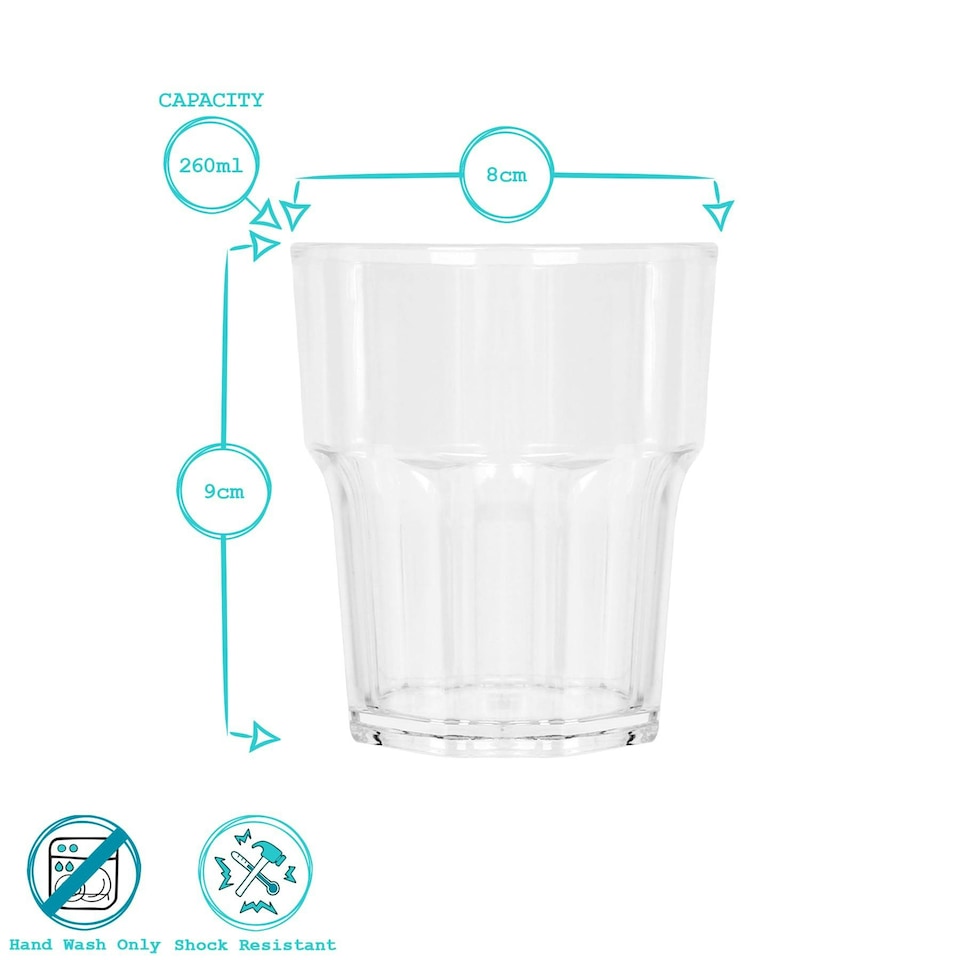 image 1 of Argon Tableware Reusable Plastic Tumblers - 260ml - Pack of 6 Clear