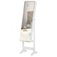 image 1 of HOMCOM Jewelry Cabinet Standing Mirror Full Length Makeup Lockable Armoire Storage Organizer White