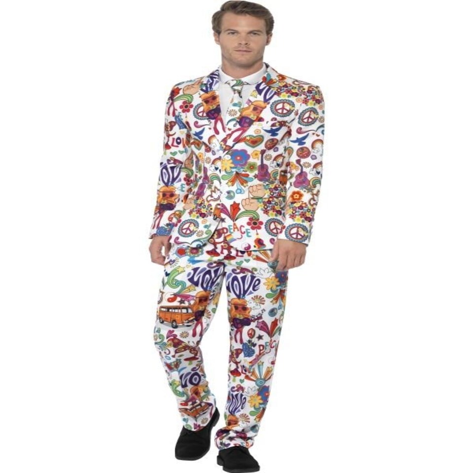 Groovy Suit - Multi-Coloured - with Jacket - Trousers & Tie - 24592XL XL