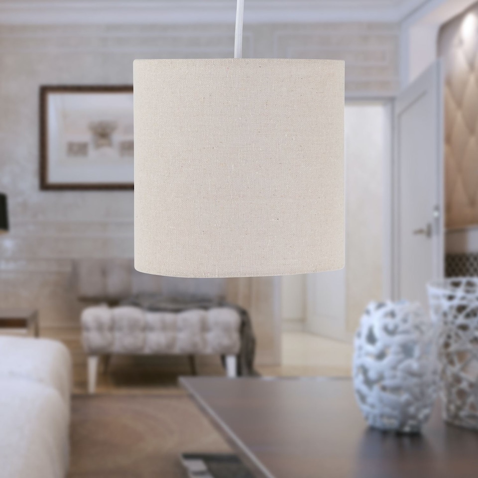 image 1 of Natural Linen 15.5cm Table Lamp Shade | Brown | Small | 1