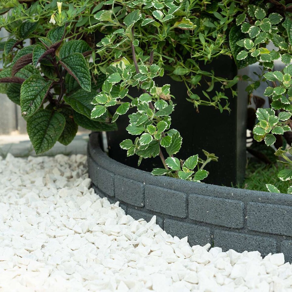 image 1 of Recycled Rubber Garden Lawn Edging Ultra Curve Bricks - Grey - Pack of 20
