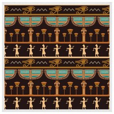 Orange & black hieroglyphs (Picture Frame) White | XL
