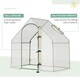 image 4 of Outsunny Walk-In Portable Greenhouse Mini Grown House Steel Frame Window White