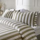 image 3 of OHS Stripe Print Frill Edge Soft Duvet Cover Bedding Set | Green | Sage | Double