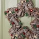 image 5 of 45cm Frosted Hanging Christmas Star Wreath with Red Jingle Bells & Wooden Stars