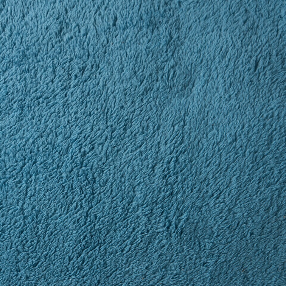 image 1 of OHS Teddy Fleece Soft Warm Plush Cosy Plain Dyed Throw Over Bed Blanket, 125x150cm Blue | Denim Blue