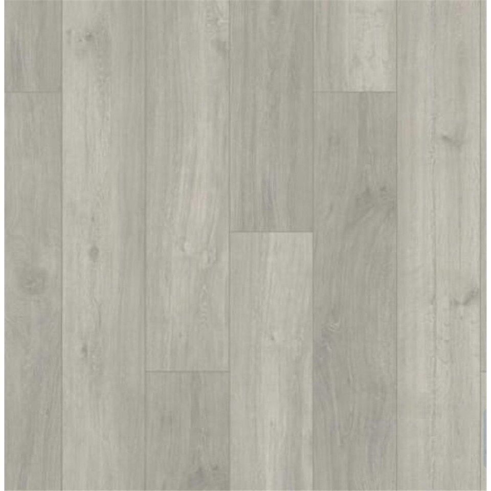 image 1 of PACK OF 10 (Total 10 Units) - Light Grey Oak 12mm Thick Laminate Flooring (14.8m2 Coverage)