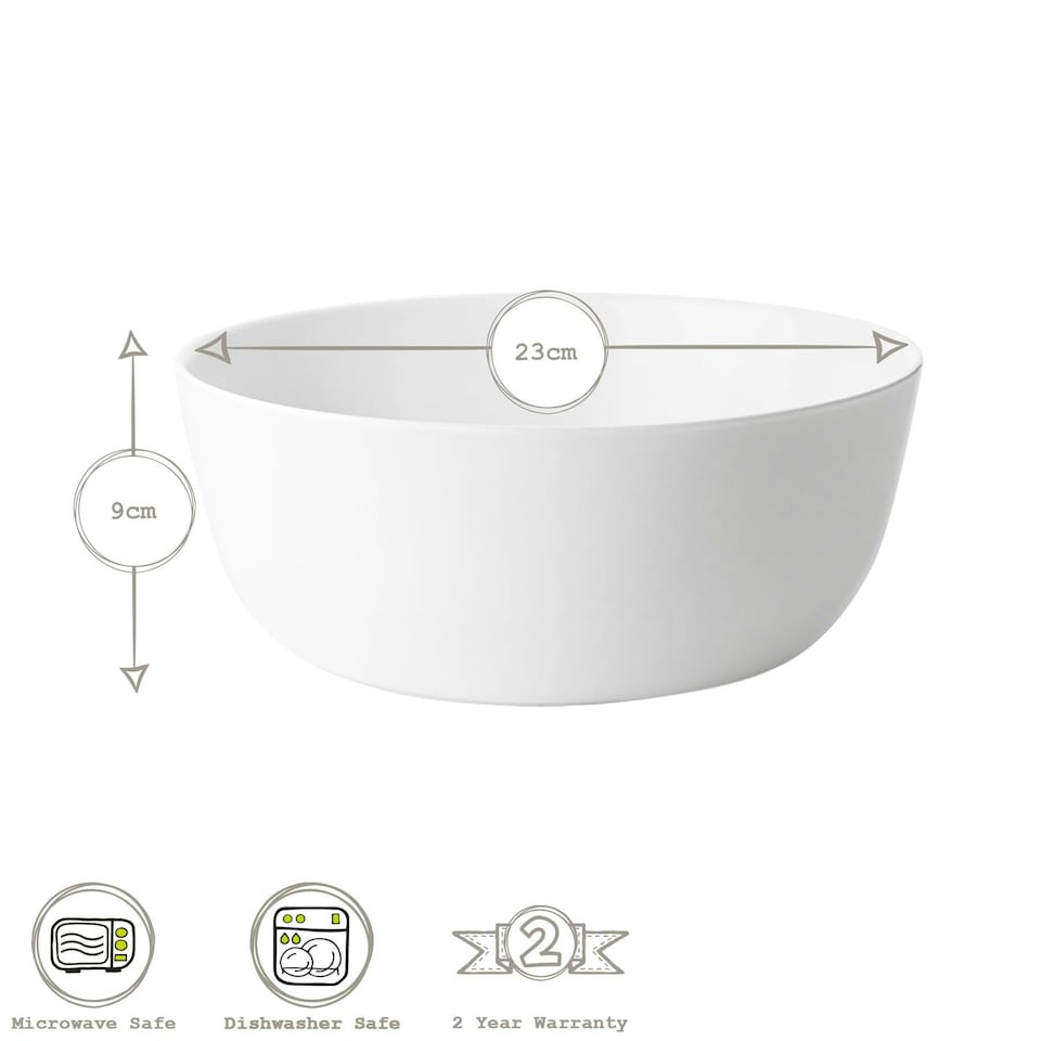 image 1 of Bormioli Rocco Toledo Glass Serving Bowl - 23cm - White White