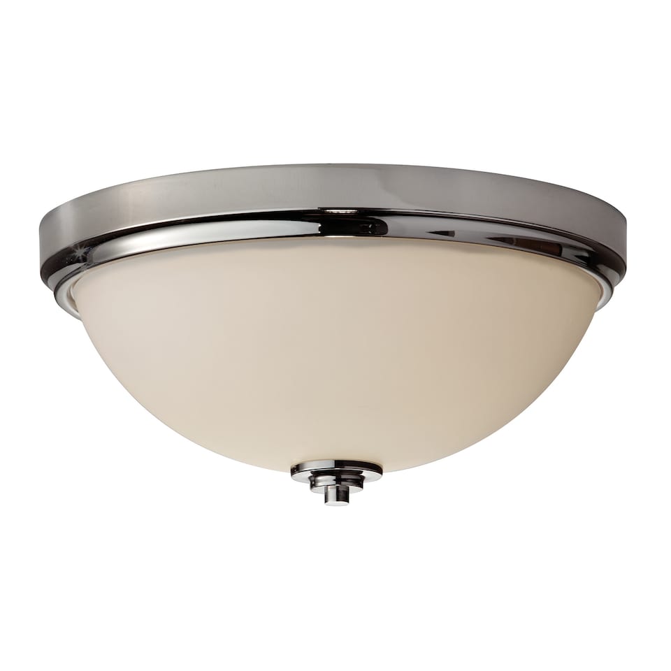 image 1 of Malibu 2 Light Bathroom Flush Mount Ceiling Light Polished Chrome IP44, E27